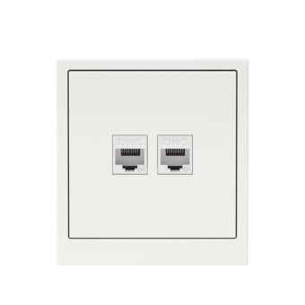 Розетка компьютерная 2-м KANT RJ45 кат.6A без шторки бел. магнолия DKC 7000674