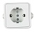 Розетка 1-м AQUA 3113 защ. шторки с заземл. п/герм. бел. ASD / IN HOME 4690612003450