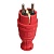 Вилка прямая с заземл. IP44 каучук красн. TOKOV TKE-C13-KV-Z