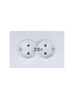Розетка 2-мест. с/з СП ZIMA IP20 16А ПБТ безвинт. зажим бел. LEZARD 704-0200-127BQC