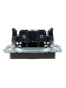 Розетка 1-м СП BRITE РС10-1-0-БрС 10А без заземл. без защ. шторок механизм сталь IEK BR-R10-10-K46