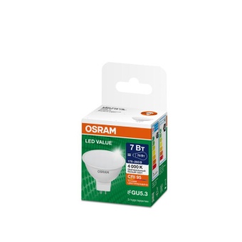 Лампа светодиодная LED G4 Value LVMR1675 7W/940 CRI95 7Вт 4000К 700лм рефлектор матов. GU5.3 170-250В OSRAM 4058075582811