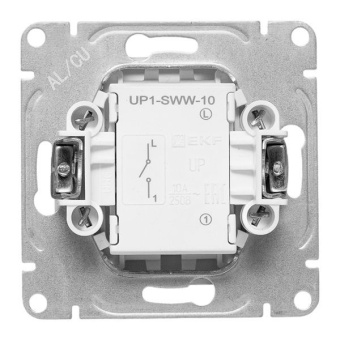Выключатель 1-кл. СП Эпика механизм бел. EKF UP1-SWW-10