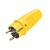 Вилка электрическая 1ф 16А 250В IP44 прямая однофазная каучук желт. Universal 3089