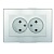 Розетка 2-м СП Афина 16А IP20 без заземл. в сборе серебр. Universal A0102-S