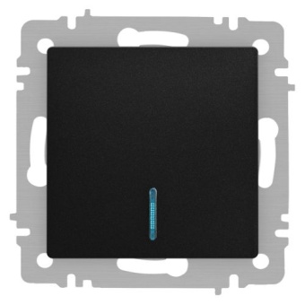 Выключатель 1-кл. СП Accent 6-102-05 10А IP20 250В с подсветкой AL/CU антрацит Intro Б0063475