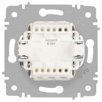 Выключатель 1-кл. СП Accent 6-101-01М 10А IP20 250В AL/CU бел. матов. Intro Б0063468