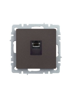 Розетка компьютерная СП RJ45 кат.5E BRITE РК10-БрТБ механизм бронза IEK BR-K10-1-K45