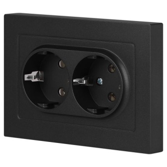 Розетка 2-м СП Accent 6-205-05 16А IP20 250В 2P+E Schuko AL/CU антрацит Intro Б0063494