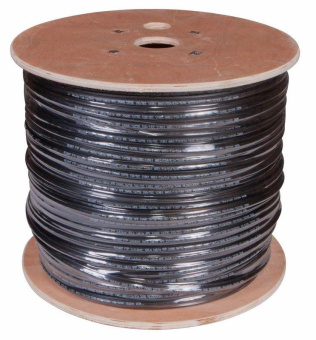 Кабель витая пара F/UTP 4х2х24AWG кат.5E solid CU PE Outdoor трос черн. (м) Rexant 01-0144