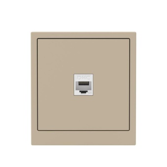Розетка компьютерная 1-м KANT RJ45 кат.6A без шторки ванильн. марципан DKC 7015673