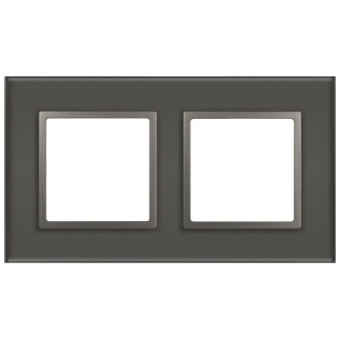 Рамка 2-м Elegance 14-5102-16 для розеток и выключателей стекло титан Эра Б0065835