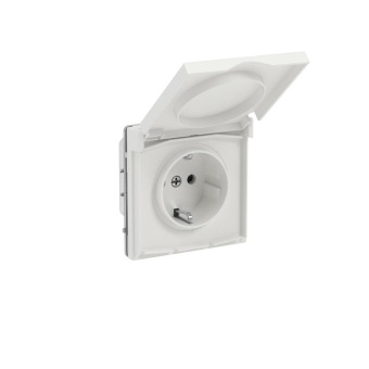 Розетка силовая KANT IP44 2P+E защ. шторки с крышкой бел. песок DKC 7010013