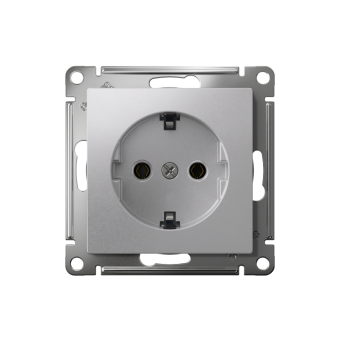 Розетка AtlasDesign 16А с заземл. быстрозажим. клем. механизм алюм. SE ATN000343S