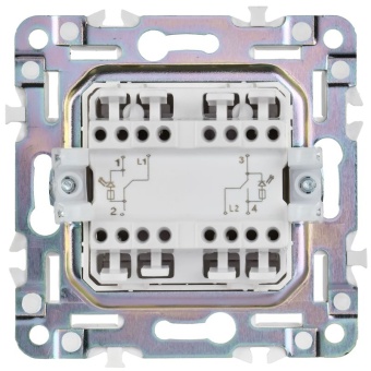 Выключатель проходной 2-кл. SKANDY 10А SK-V10B с индикацией беж. IEK SK-V22-1-10-K10