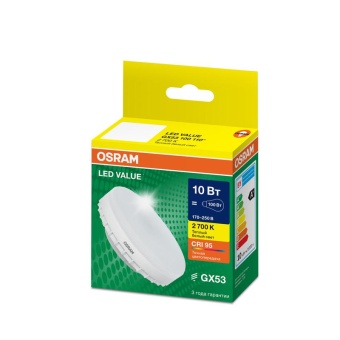 Лампа светодиодная LED G4 Value LVGX53100 10W/927 CRI95 10Вт 2700К 1000лм таблетка матов. GX53 170-250В OSRAM 4058075582064
