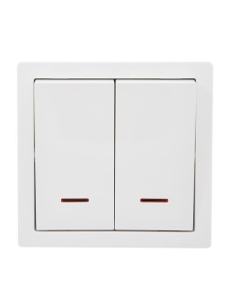 Выключатель 2-кл. ОП LETO с индикацией бел. LEZARD 752-0200-112