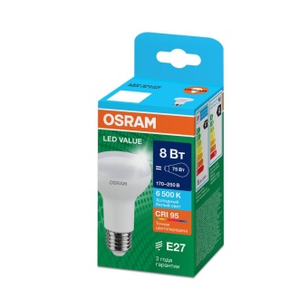 Лампа светодиодная LED G4 Value LVR6375 8W/965 CRI95 8Вт 6500К 800лм грибовидная матов. E27 170-250В OSRAM 4610590511754