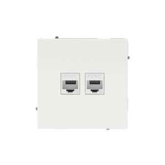 Розетка компьютерная 2-м KANT RJ45 кат.5E без шторки бел. магнолия DKC 7000664