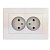Розетка 2-м СП Афина 16А IP20 без заземл. в сборе жемчуж. Universal A0102-OBr