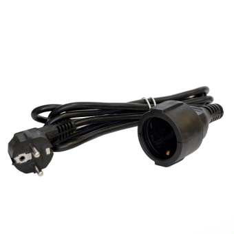 Удлинитель-шнур 1х2м с заземл. 16А IP20 ПВС 3х1 черн. DOMTOK 2341