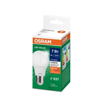 Лампа светодиодная LED G4 Value LVCLA60 7W/940 CRI95 7Вт 4000К 700лм грушевидная матов. E27 170-250В OSRAM 4058075578760