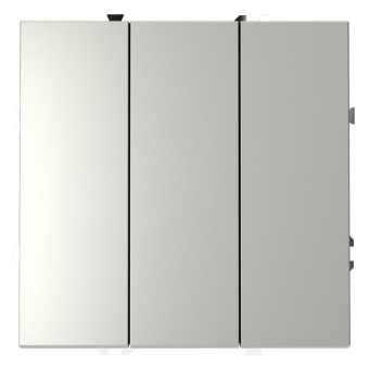 Выключатель 3-кл. СП S70 10А механизм сталь Voltum VLS030105