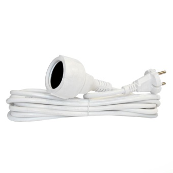 Удлинитель-шнур 1х3м без заземл. 10А IP20 ПВС 2х1 бел. DOMTOK 2336