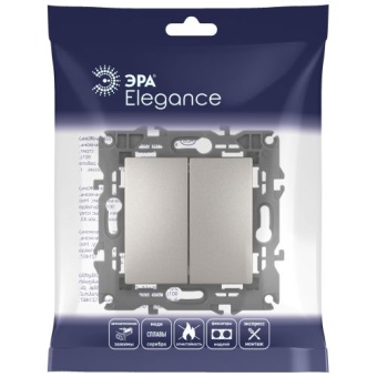 Выключатель 2-кл. Elegance 14-1104-16 250В 10АХ титан Эра Б0065803