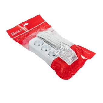 Удлинитель 4х5м с заземл. 16А IP20 Эксперт 3.0кВт ПВС 3х1 PROxima EKF UBA16-310-4-05