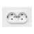 Розетка 2-м СП Эпика 16А с заземл. без защ. шторок с рамкой механизм бел. EKF UP1-SOW-210