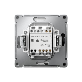 Переключатель 1-кл. ArtGallery 10AX быстрозажим. клем. механизм бел. SE GAL000161S