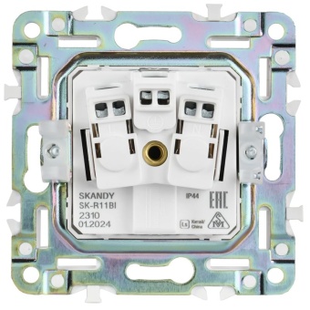 Розетка 1-м SKANDY 16А IP44 с заземл. защ. шторки с крышкой SK-R11G графит IEK SK-R16-16-44-K53