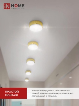 Светильник точечный GX53S-standard GX53 230В накладной метал. зол. IN HOME 4690612012216