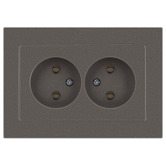 Розетка 2-м СП Accent 6-204-09 16А IP20 250В 2P AL/CU титан Intro Б0063433