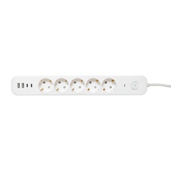 Удлинитель 5х3м IP20 2USB 2.4А+2type-C LUX 1.5кв.мм EKF UBA-LUX-503-TC