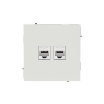 Розетка компьютерная 2-м KANT RJ45 кат.5E без шторки бел. песок DKC 7010664
