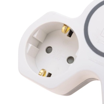 Разветвитель 2-м 16А + USB-A + USB-C с заземл. защ. шторки бел. Rexant 11-1253