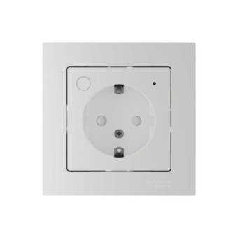 Розетка AtlasDesign Smart 16А L+N с заземл. защ. шторки Zigbee механизм бел. SE ATN000145Z