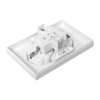 Розетка 2-м СП Эпика 16А с заземл. без защ. шторок с рамкой механизм бел. EKF UP1-SOW-210