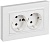 Розетка 2-м СП BRITE РСшПл12-3-БрАБ 16А в сборе с заземл. защ. шторки плоская арктич. бел. IEK BR-R28-16-K91-F