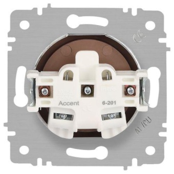 Розетка 1-м СП Accent 6-201-09 16А IP20 250В 2P титан Intro Б0063673