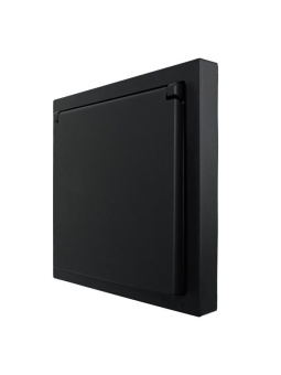 Розетка 1-мест. с/з с крышкой ПБТ СП ZIMA IP20 16А безвинт. зажим черн. бархат LEZARD 704-4288-123BQC