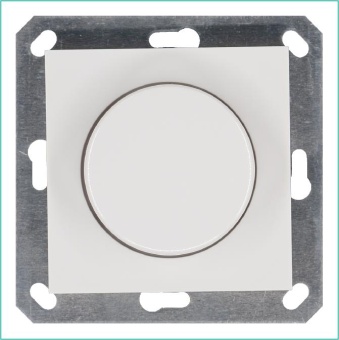 Светорегулятор поворотно-нажимной (диммер) LED 30-400Вт 1gang 2way механизм бел. глянцевый Jasmart G4012W