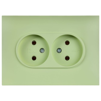 Розетка 2-м SKANDY 10А без заземл. без защ. шторок в сборе SK-R10G мятный IEK SK-R20-10-K06-F