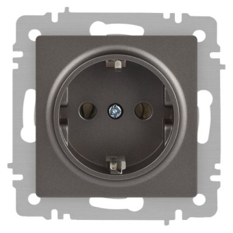 Розетка 1-м СП Accent 6-202-09 16А IP20 250В 2P+E Schuko титан Intro Б0063701