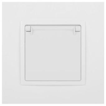 Розетка Elegance 14-2103-01М 16А 250В 2P+E Schuko защ. шторки с крышкой матов. бел. Эра Б0065808