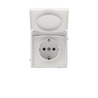 Розетка силовая KANT IP44 2P+E защ. шторки с крышкой бел. песок DKC 7010013