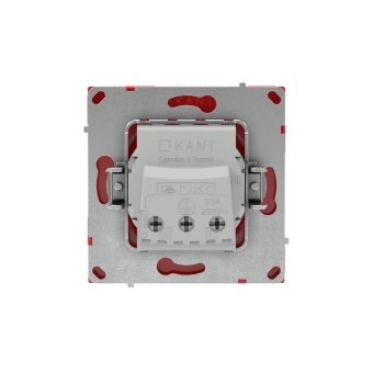 Розетка силовая KANT 2P+E без шторки красн. сатин DKC 7001033