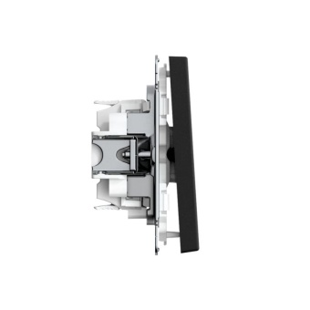 Переключатель 1-кл. ArtGallery 10AX быстрозажим. клем. механизм карбон SE GAL001061S